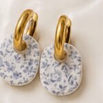 Blue Chintz Hoops