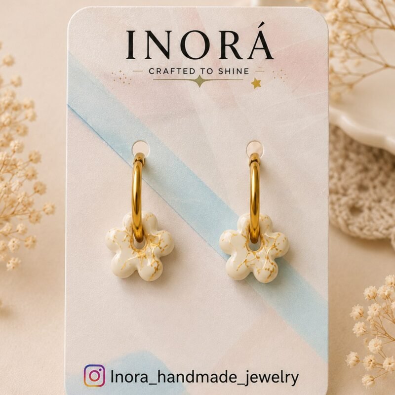 Ivory Petal Hoops