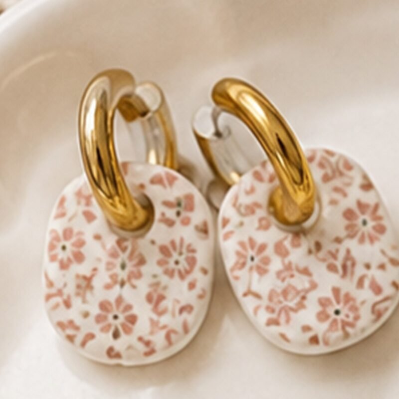 Peach Blossom Hoops